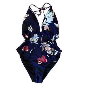 Cupshe Medium One Piece Plunge Floral Neck Swimsuit